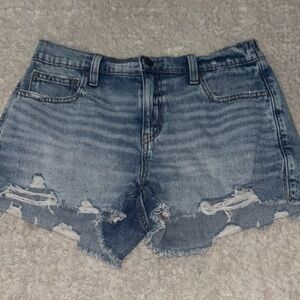 Aerie Blue Distressed Jean Shorts